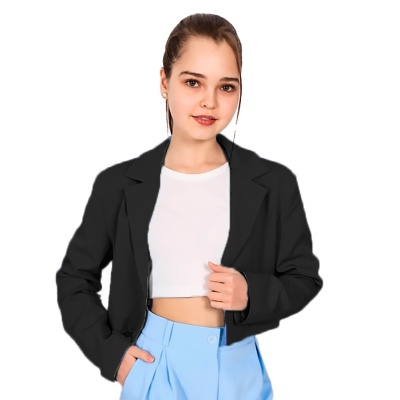 Жакет короткий школьный для девочки Terrateen 0436БЖК черный 1